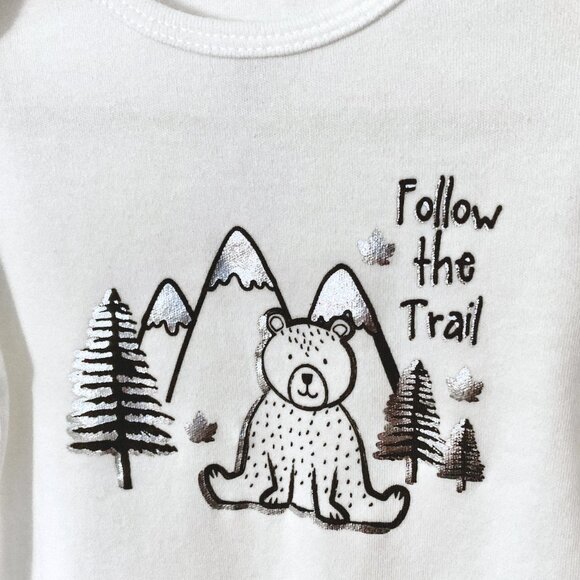 $4 add on - White Canadiana 'Follow the Trail' Bodysuit 6-9M - Picture 2 of 4